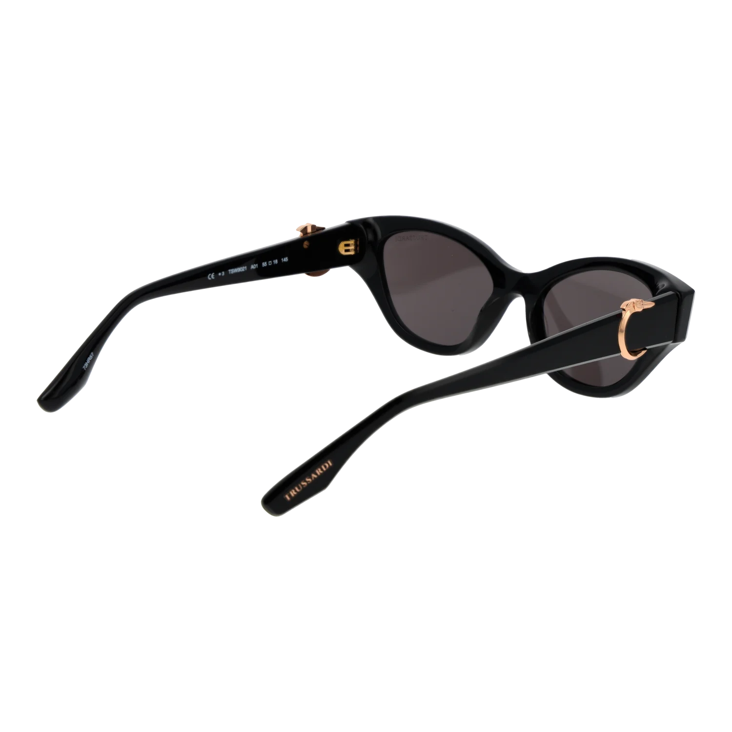 Trussardi Cat-eye sunglasses, Acetate frame, Trussardi Sunglasses TSW9021 A01 55 – Burghley & Co (Image 3)