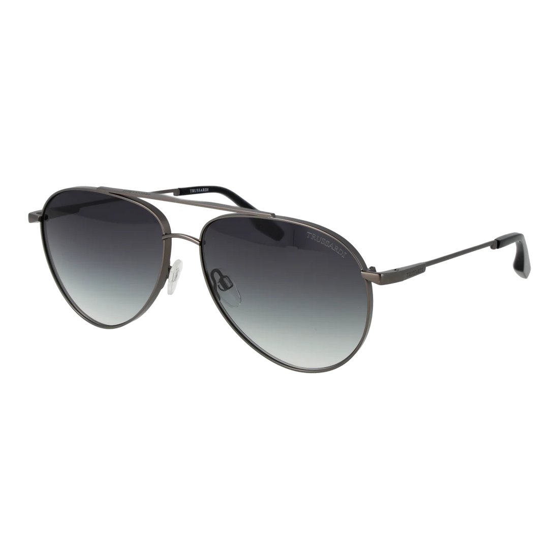 Trussardi Aviator sunglasses, Stainless steel frame, Trussardi Sunglasses TSM3015 02B 62 – Burghley & Co (Image 1)