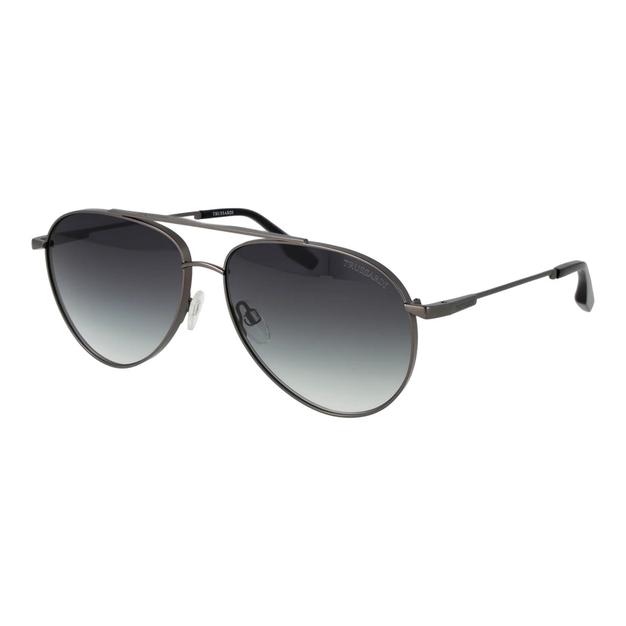 Trussardi Aviator sunglasses, Stainless steel frame, Trussardi Sunglasses TSM3015 02B 62 – Burghley & Co (Image 1)