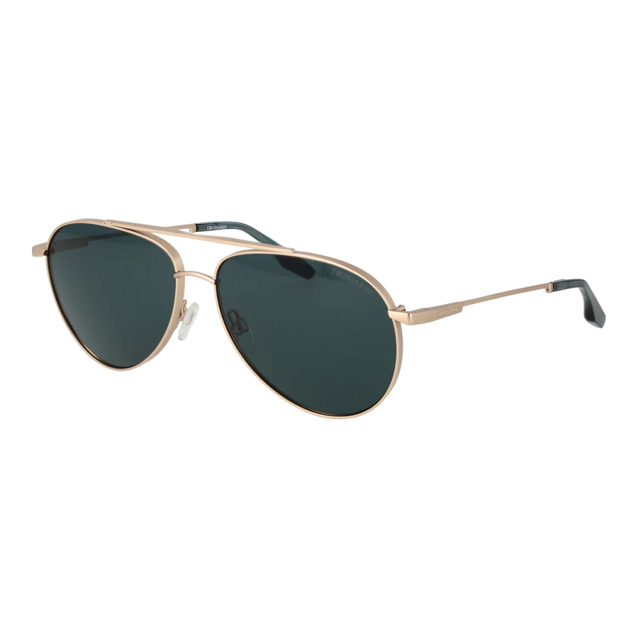 Trussardi Aviator sunglasses, Stainless steel frame, Trussardi Sunglasses TSM3015 04B 62 – Burghley & Co (Image 1)