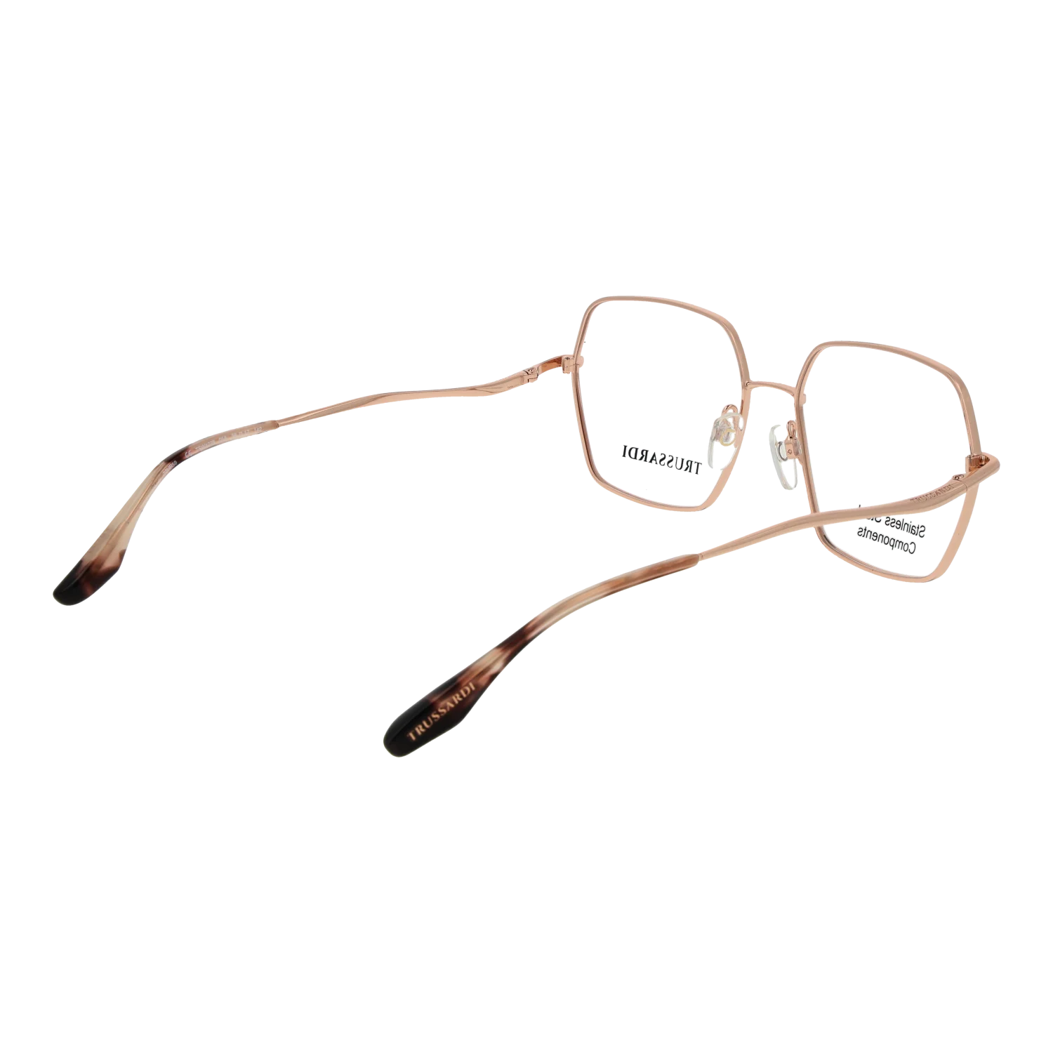 Trussardi Square glasses in  and , Stainless steel frame, Trussardi Optical Frames TSW1038 05A 56 – Burghley & Co (Image 3)