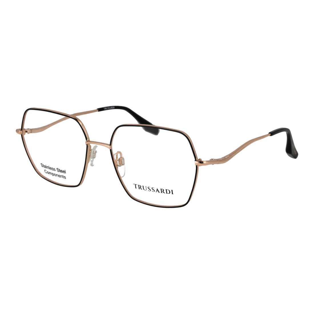 Trussardi Square glasses, Stainless steel frame, Trussardi Optical Frames TSW1038 09A 56 – Burghley & Co (Image 1)