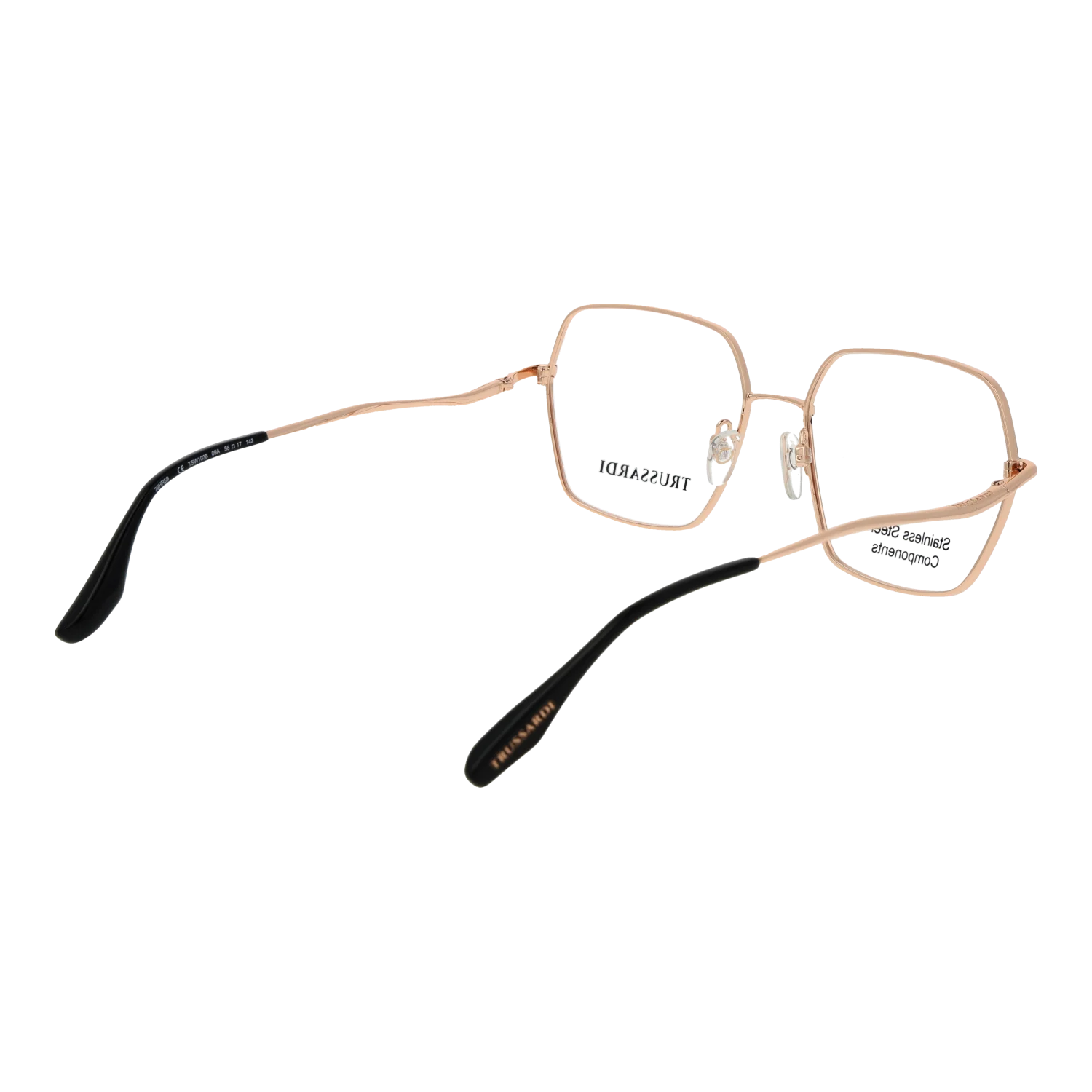 Trussardi Square glasses, Stainless steel frame, Trussardi Optical Frames TSW1038 09A 56 – Burghley & Co (Image 3)