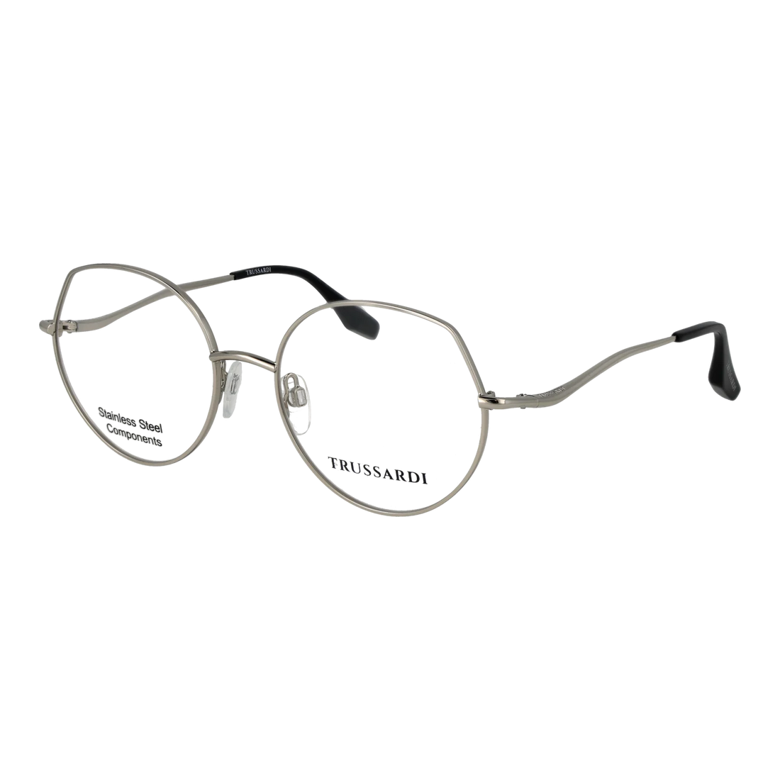 Trussardi Round glasses, Stainless steel frame, Trussardi Optical Frames TSW1039 03A 54 – Burghley & Co (Image 1)