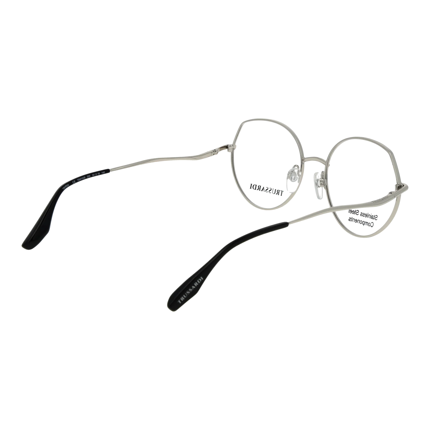 Trussardi Round glasses, Stainless steel frame, Trussardi Optical Frames TSW1039 03A 54 – Burghley & Co (Image 3)