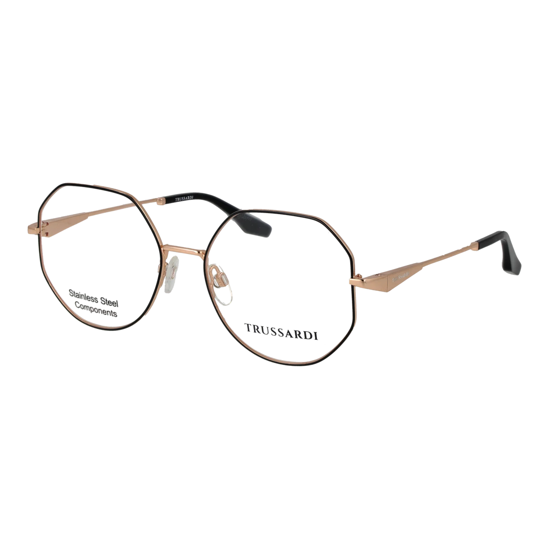 Trussardi glasses, Stainless steel frame, Trussardi Optical Frames TSW1042 09A 53 – Burghley & Co (Image 1)