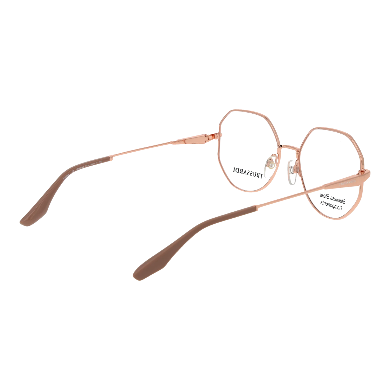 Trussardi Round glasses, Stainless steel frame, Trussardi Optical Frames TSW1042 01A 53 – Burghley & Co (Image 3)