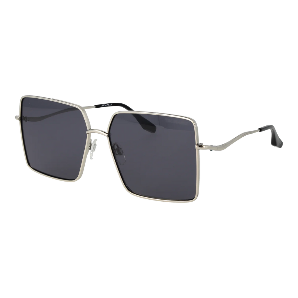 Trussardi Square sunglasses, Stainless steel frame, Trussardi Sunglasses TSW3010 03A 59 – Burghley & Co (Image 1)