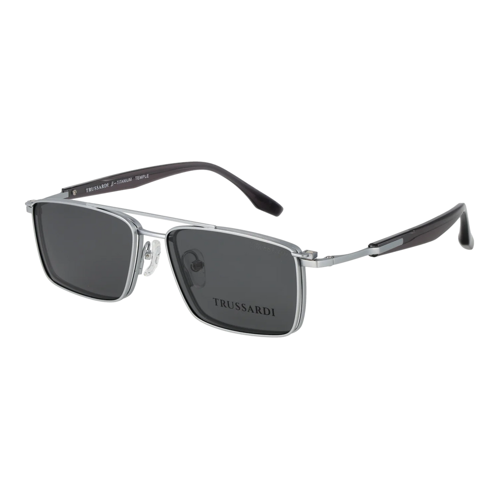Trussardi Rectangle sunglasses, Titanium frame, Trussardi Frames with Sunglasses-Clips TSM1047GT 03A 54 & TSM1047GT 03AG 54 – Burghley & Co…