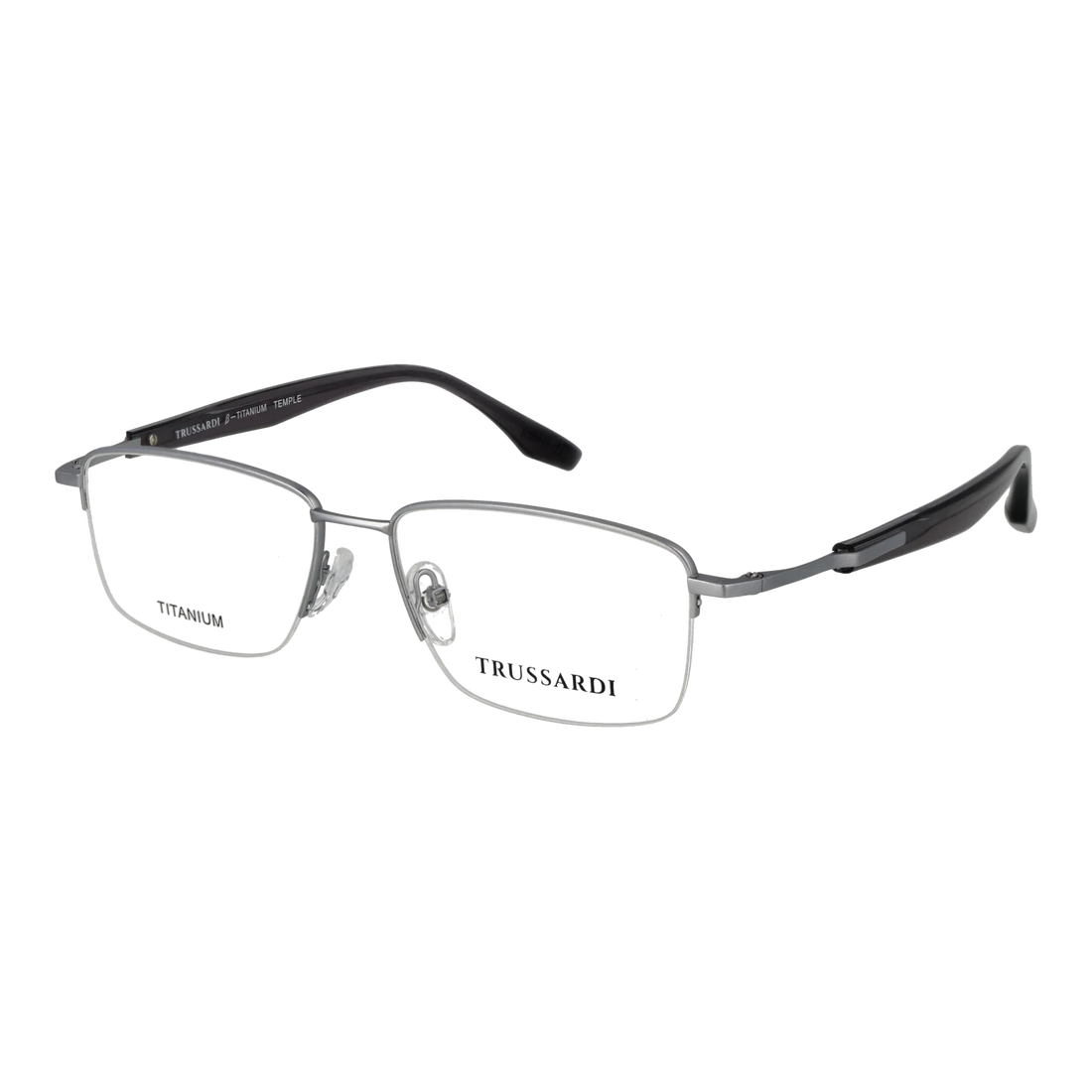 Trussardi Square glasses, Titanium frame, Trussardi Optical Frames TSM1050T 03A 55 – Burghley & Co (Image 1)