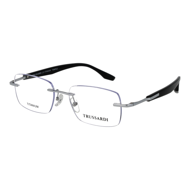 Trussardi Rectangle glasses, Stainless steel frame, Trussardi Optical Frames TSM1051T 03A 54 – Burghley & Co (Image 1)