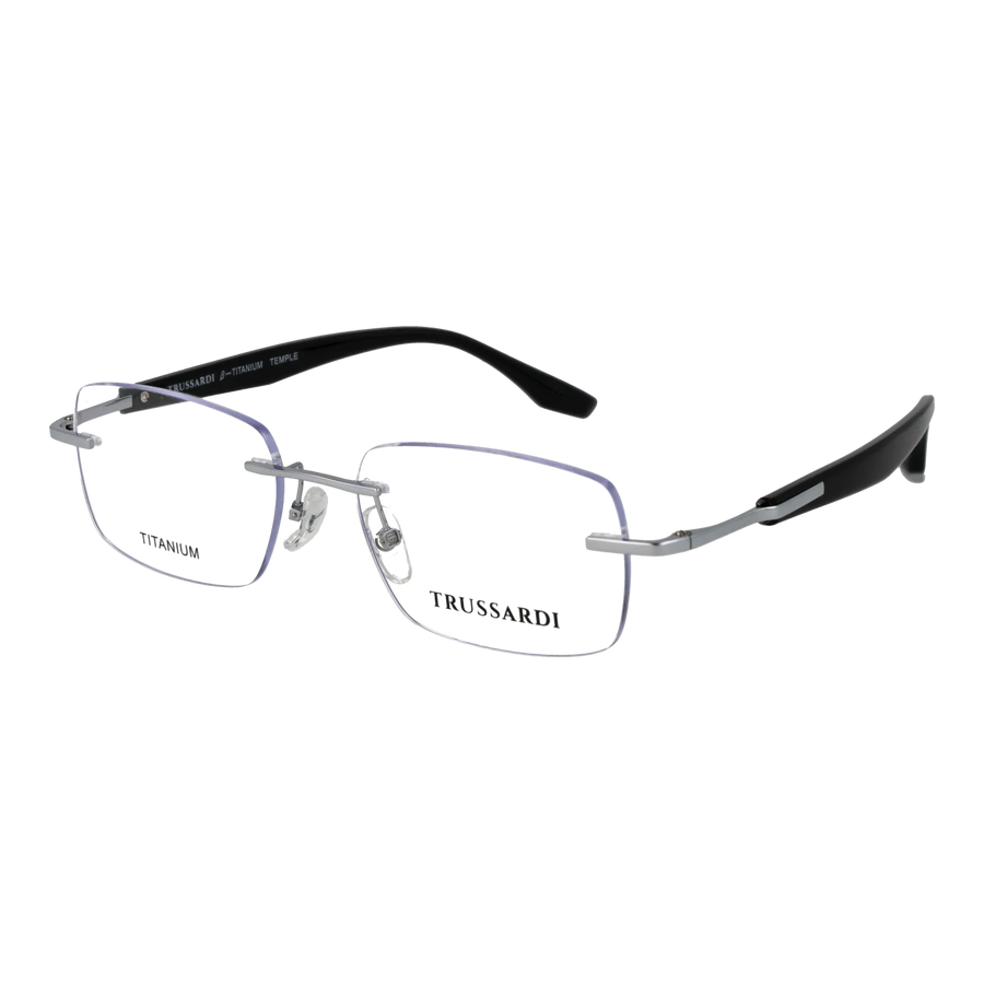 Trussardi Rectangle glasses, Stainless steel frame, Trussardi Optical Frames TSM1051T 03A 54 – Burghley & Co (Image 1)