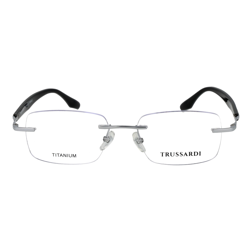 Trussardi Rectangle glasses, Stainless steel frame, Trussardi Optical Frames TSM1051T 03A 54 – Burghley & Co (Image 2)
