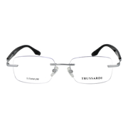 Trussardi Rectangle glasses, Stainless steel frame, Trussardi Optical Frames TSM1051T 03A 54 – Burghley & Co (Image 2)