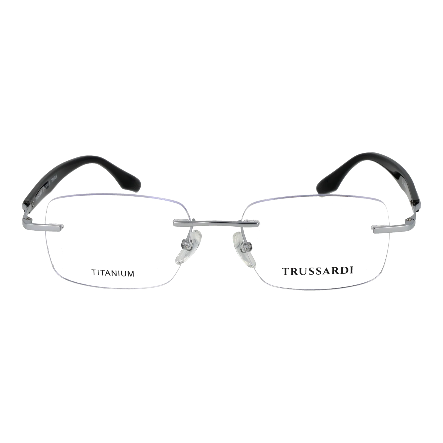 Trussardi Rectangle glasses, Stainless steel frame, Trussardi Optical Frames TSM1051T 03A 54 – Burghley & Co (Image 2)