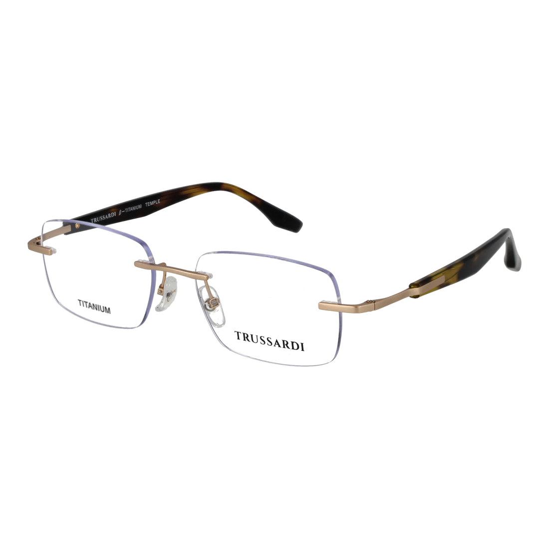 Trussardi Rectangle glasses, Stainless steel frame, Trussardi Optical Frames TSM1051T 04A 54 – Burghley & Co (Image 1)
