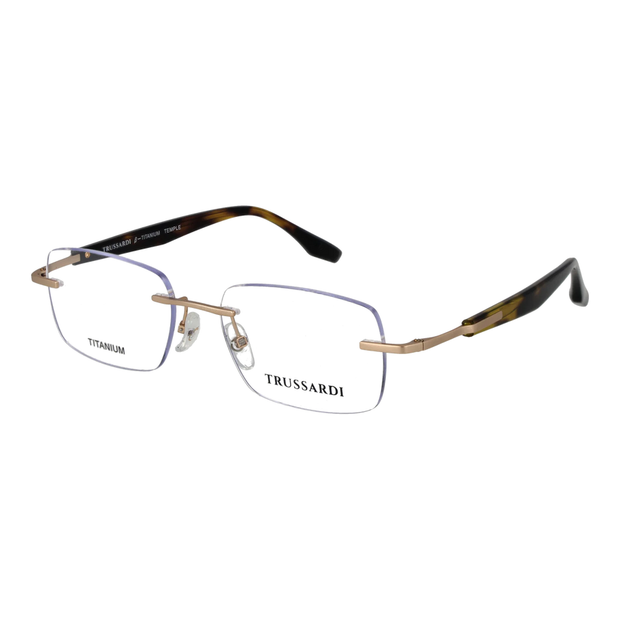 Trussardi Rectangle glasses, Stainless steel frame, Trussardi Optical Frames TSM1051T 04A 54 – Burghley & Co (Image 1)