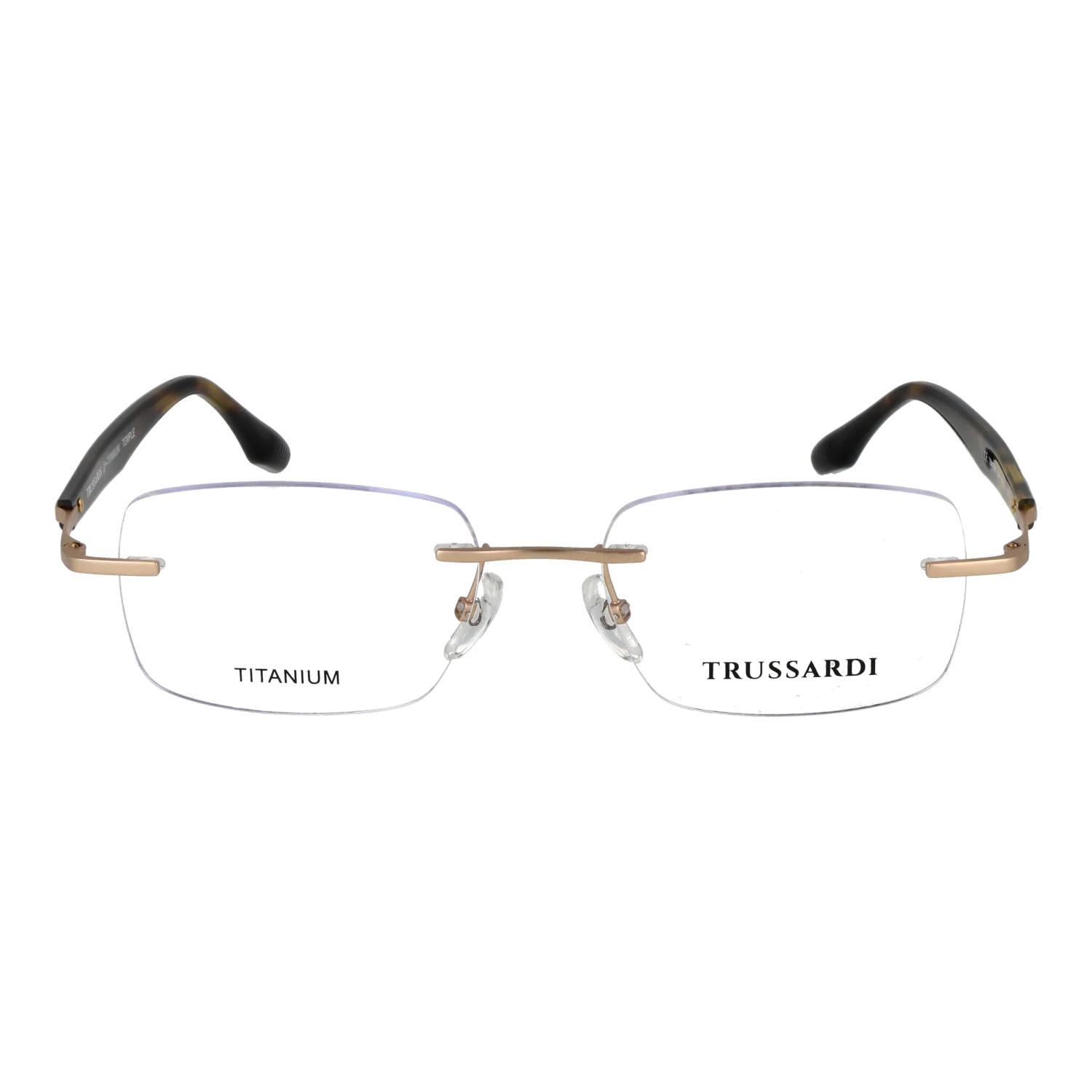 Trussardi Rectangle glasses, Stainless steel frame, Trussardi Optical Frames TSM1051T 04A 54 – Burghley & Co (Image 2)