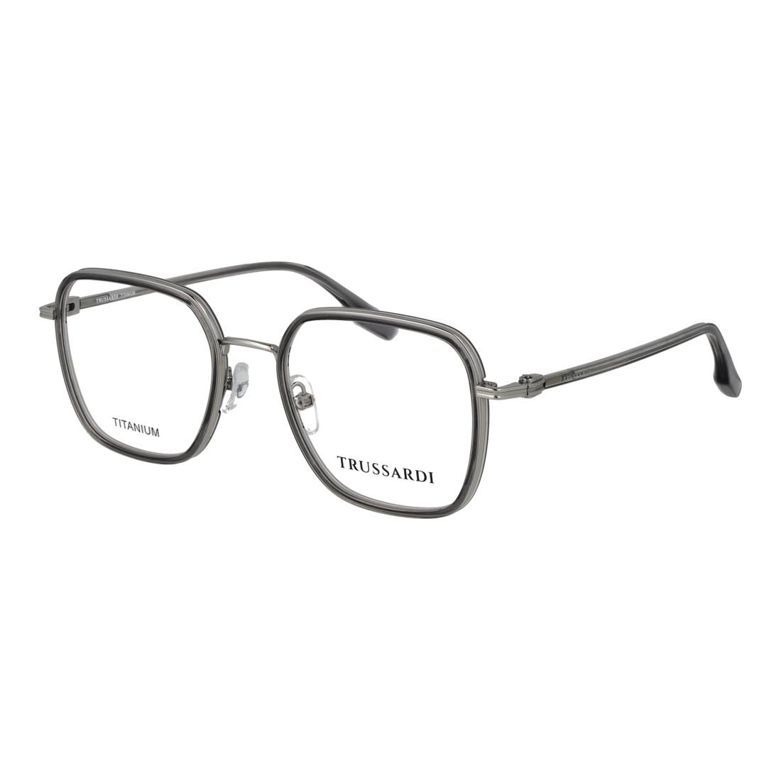 Trussardi Square glasses, Titanium frame, Trussardi Optical Frames TSU1020T T03 52 – Burghley & Co (Image 1)
