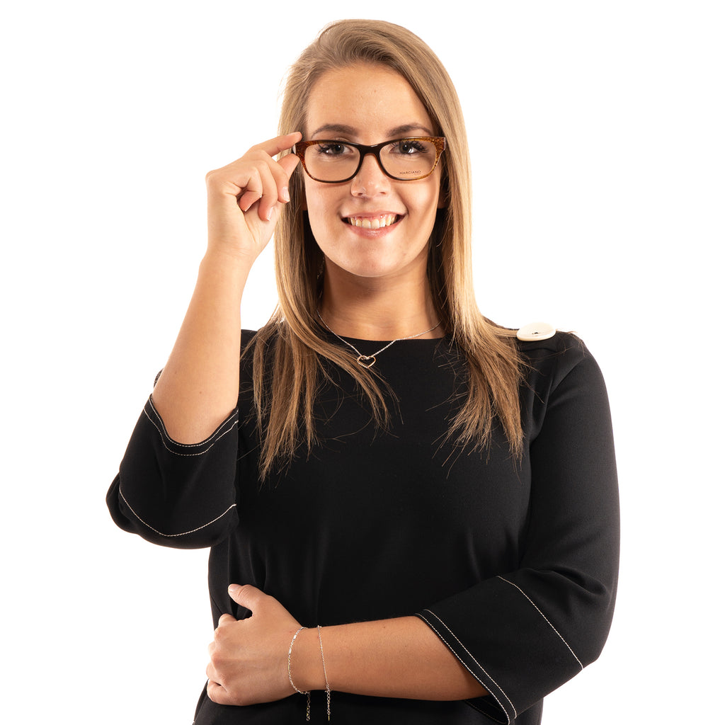 Marciano by Guess glasses in Brown with Plastic frame, model Marciano by Guess Optical Frame GM0261 050 53, from Burghley & Co – Luxury eyewear UK