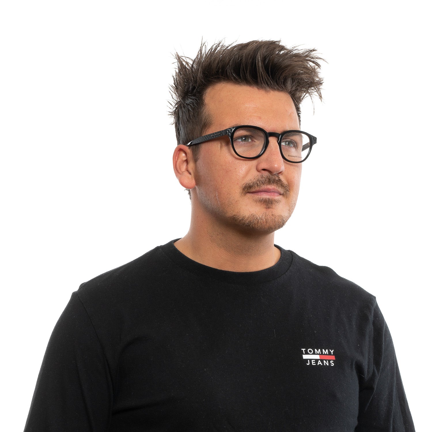 Ermenegildo Zegna Round glasses in Black with Plastic frame, model Ermenegildo Zegna Optical Frames EZ5108 48001, from Burghley & Co – Luxury eyewear UK