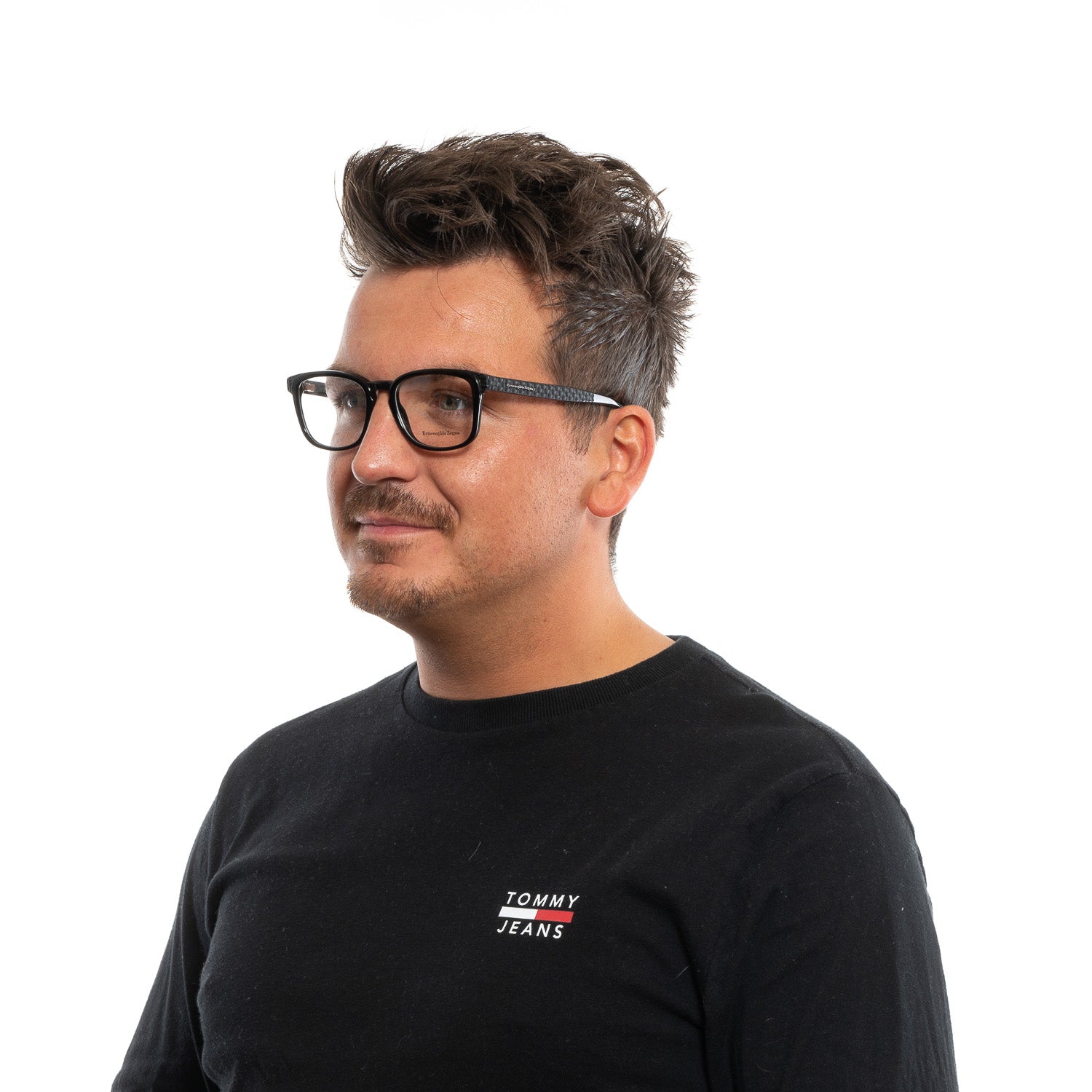 Ermenegildo Zegna Rectangle glasses in Black with Plastic frame, model Ermenegildo Zegna Optical Frames EZ5109 52001, from Burghley & Co – Luxury eyewear UK