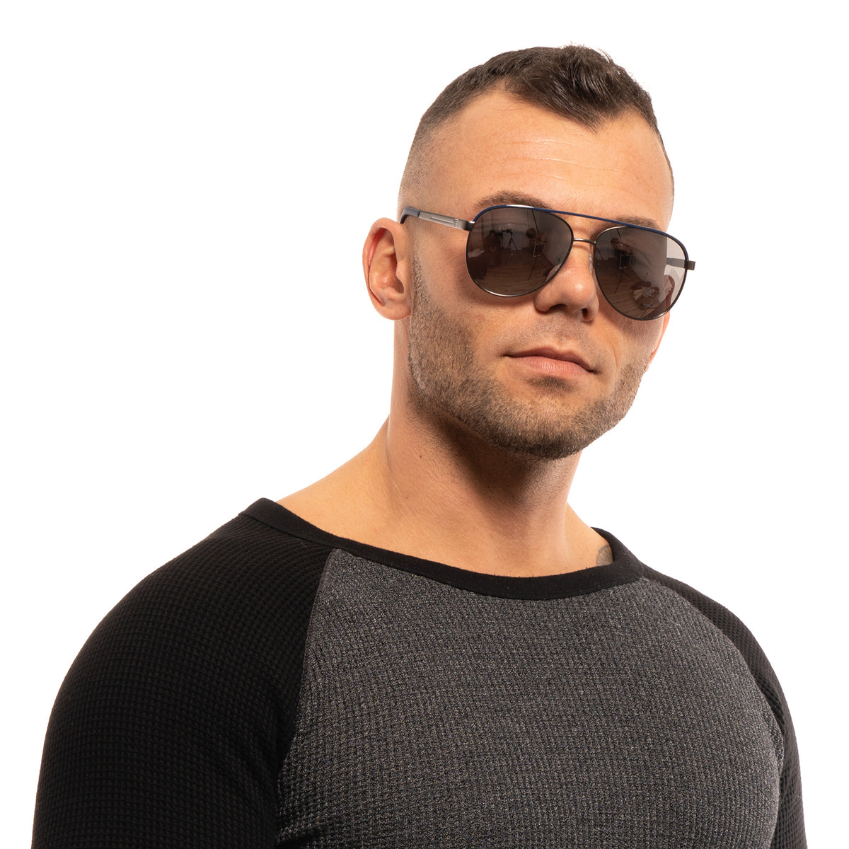 Guess Aviator sunglasses in Gunmetal with Metal frame, model Guess Sunglasses GF0172 6008C, from Burghley & Co – Luxury eyewear UK