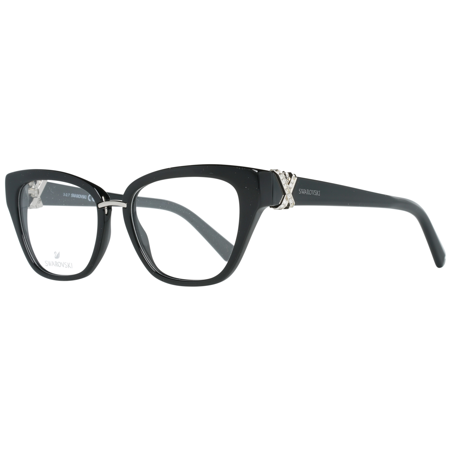 Swarovski glasses in Black with Metal frame, model Swarovski Optical Frames SK5251 50001, from Burghley & Co – Luxury eyewear UK
