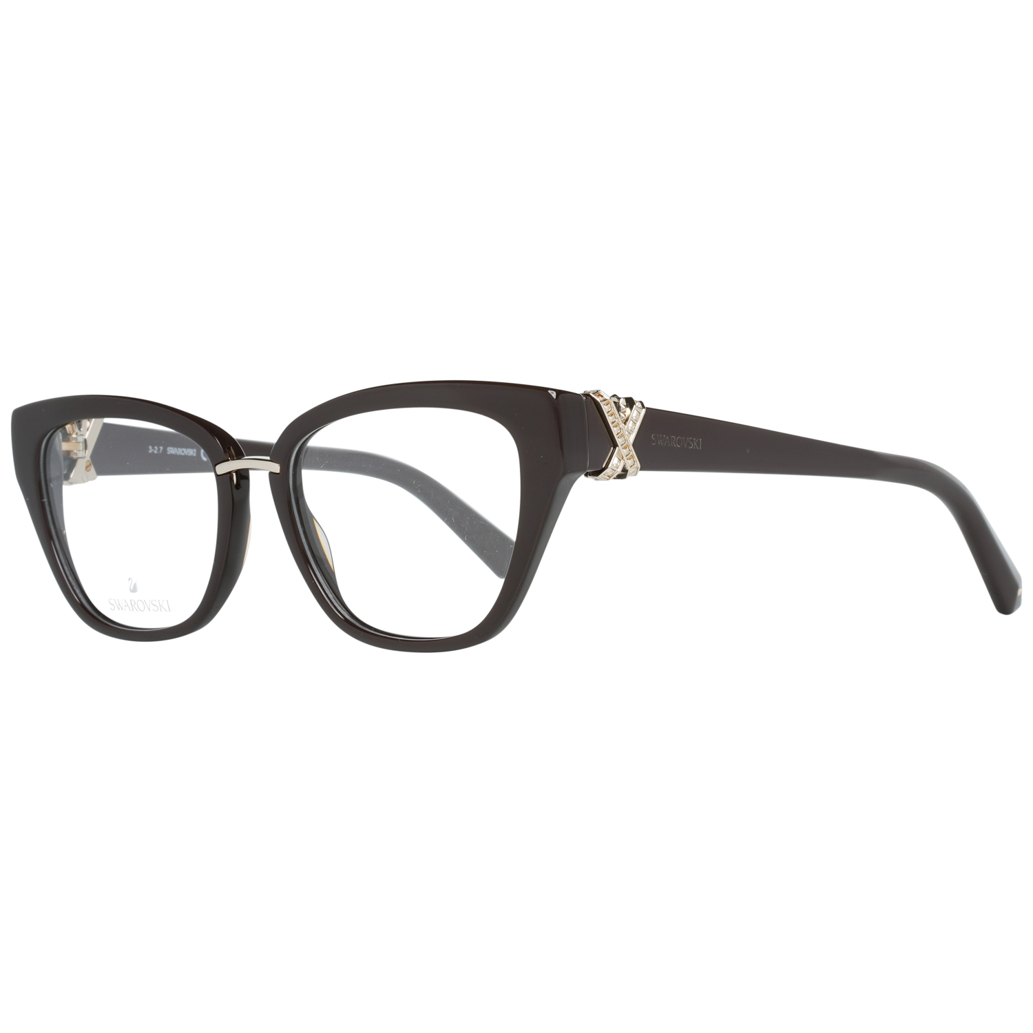 Swarovski Cat-eye glasses in Brown with Plastic frame, model Swarovski Optical Frames SK5251 50052, from Burghley & Co – Luxury eyewear UK