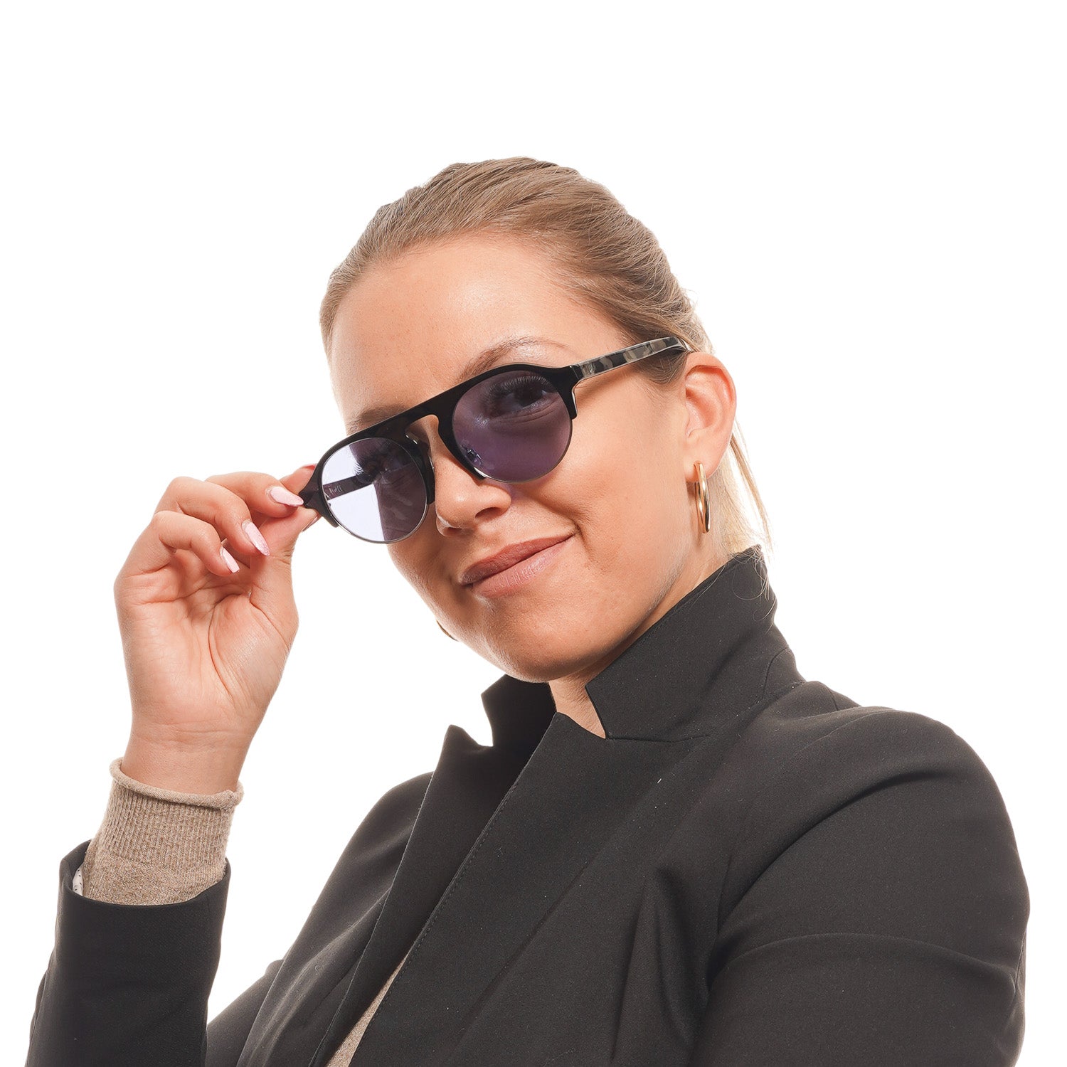 Web Round sunglasses in Black with Plastic frame, model Web Sunglasses WE0224 5205V, from Burghley & Co – Luxury eyewear UK