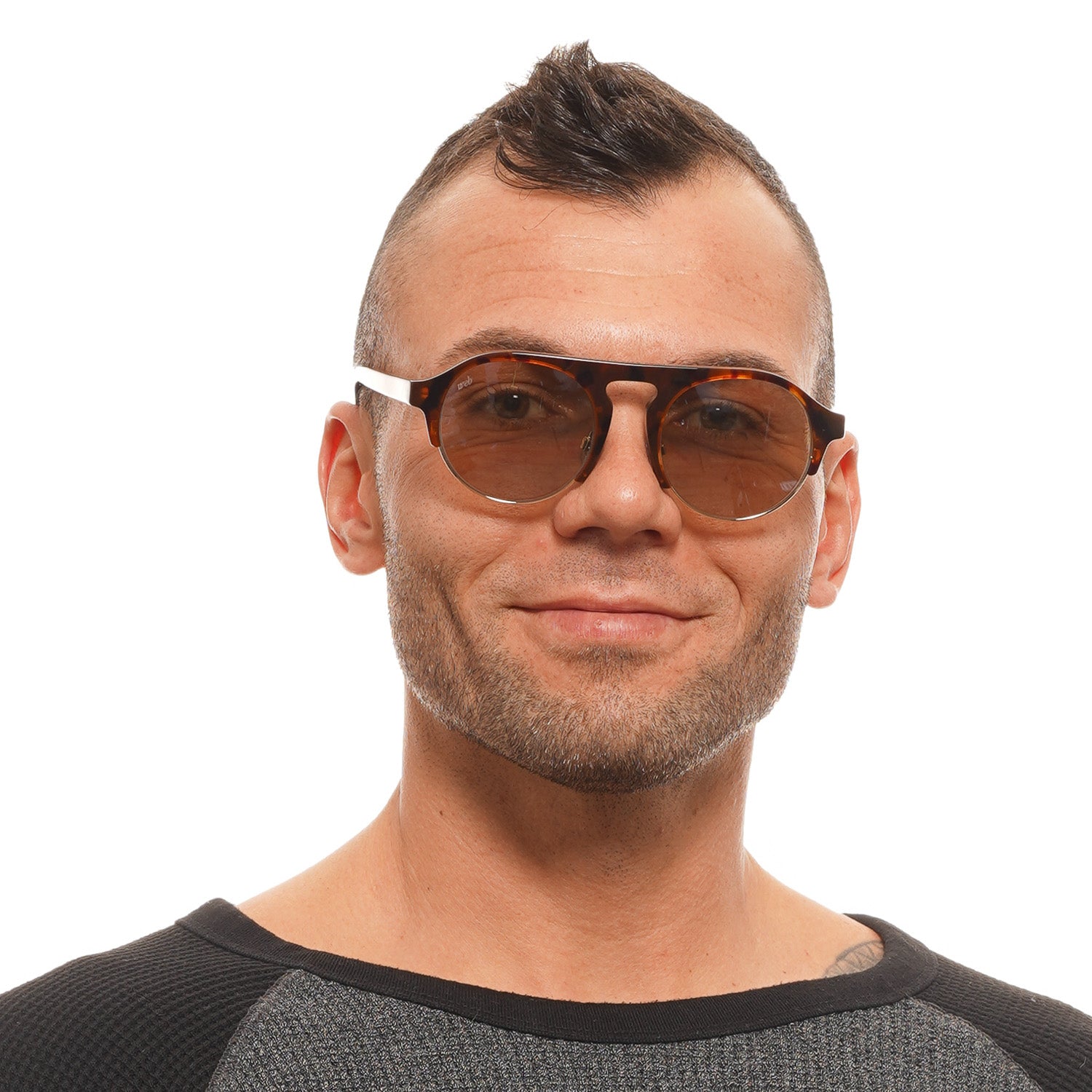 Web Round sunglasses in Brown with Metal frame, model Web Sunglasses WE0224 5252G, from Burghley & Co – Luxury eyewear UK