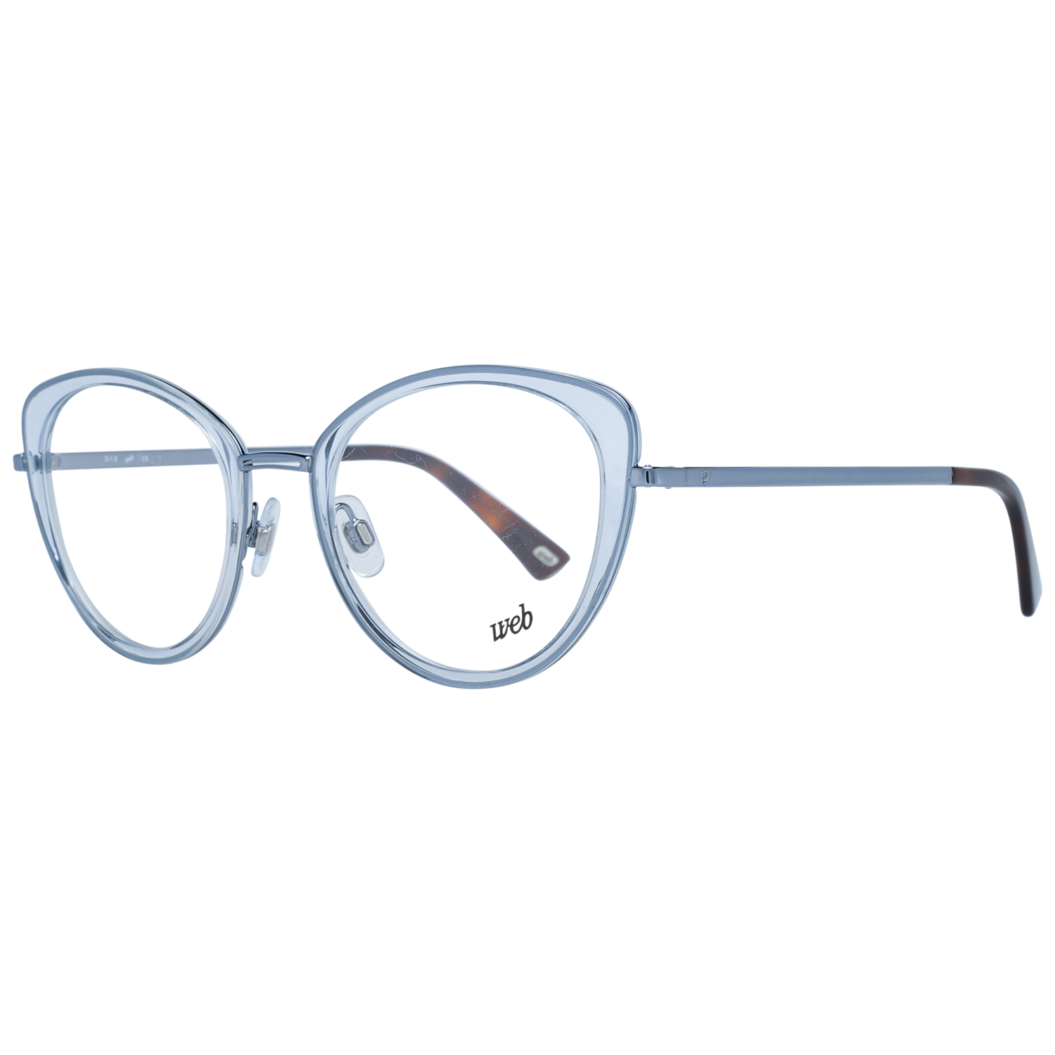 Web Cat-eye glasses in Clear with Metal frame, model Web Optical Frame WE5257 086 53, from Burghley & Co – Luxury eyewear UK