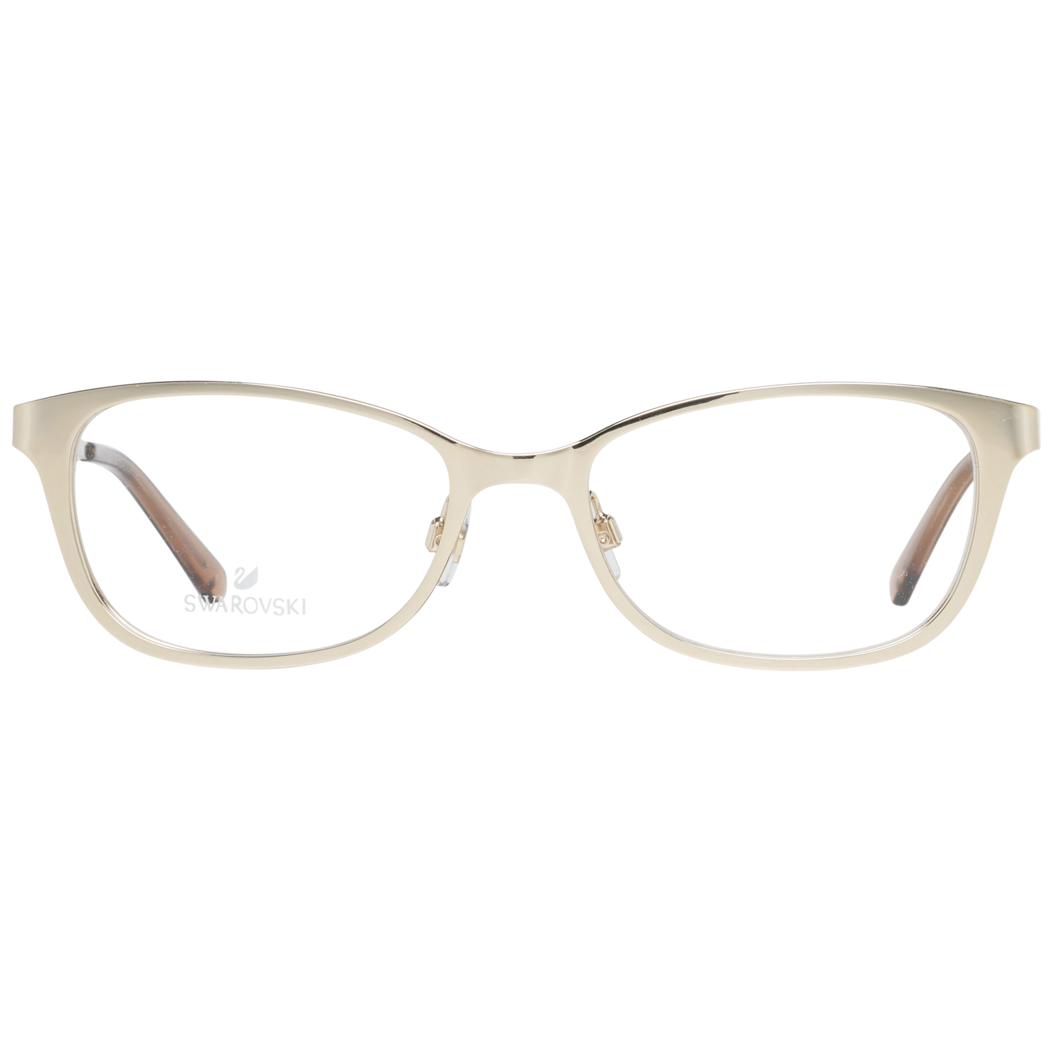 Swarovski Rectangle glasses in Gold with Metal frame, model Swarovski Optical Frames SK5277 52032, from Burghley & Co – Luxury eyewear UK