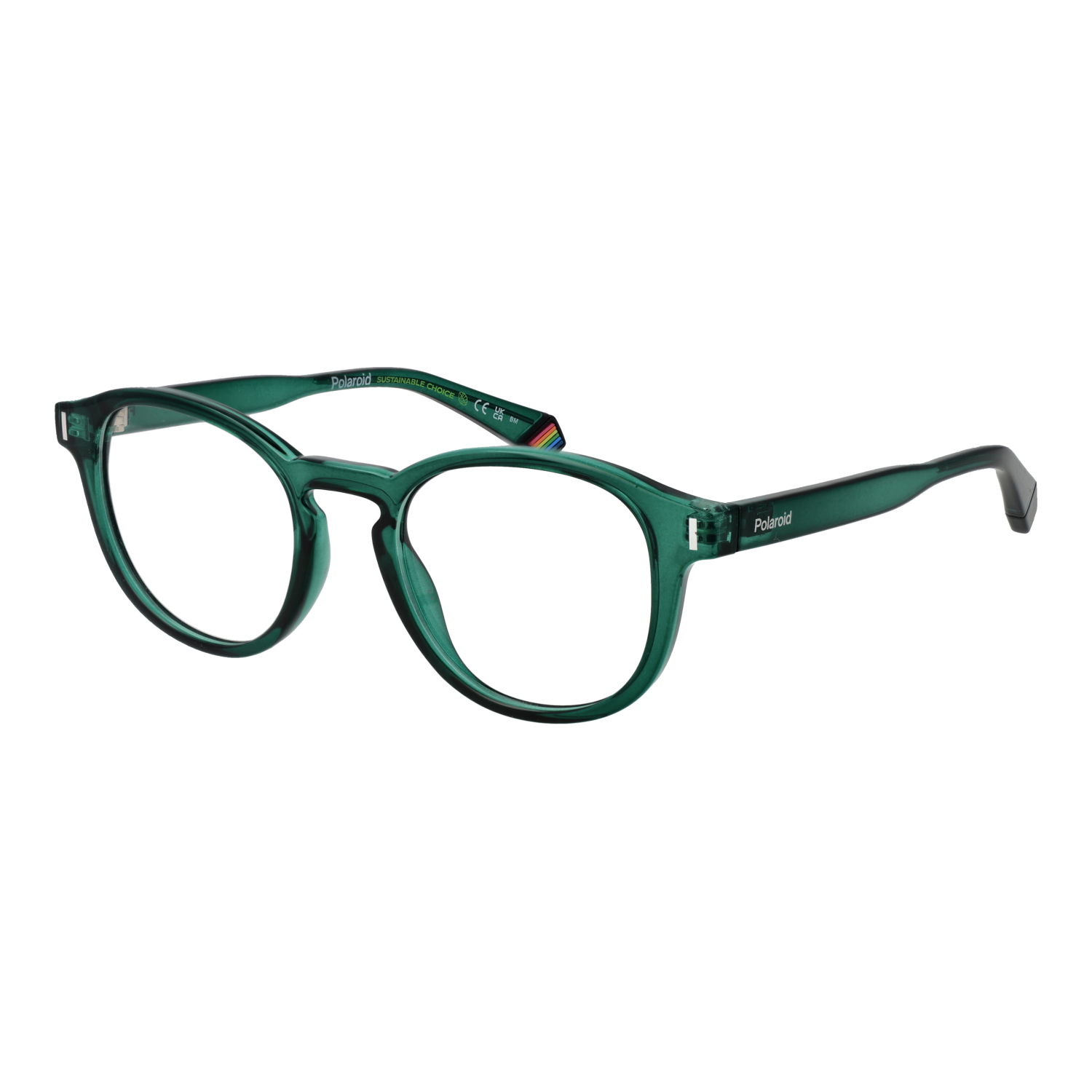 Polaroid glasses in Green, model Polaroid Optical Frames PLD D452 1ED 48, from Burghley & Co – Luxury eyewear UK