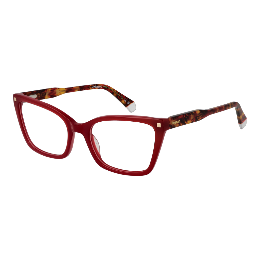Polaroid Cat-eye glasses in Red with Acetate frame, model Polaroid Optical Frames PLD D520 LHF 54, from Burghley & Co – Luxury eyewear UK
