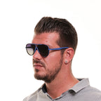 Polaroid Aviator sunglasses in Blue with Plastic frame, model Polaroid Sunglasses PLD 6017/S 60ZDI, from Burghley & Co – Luxury eyewear UK