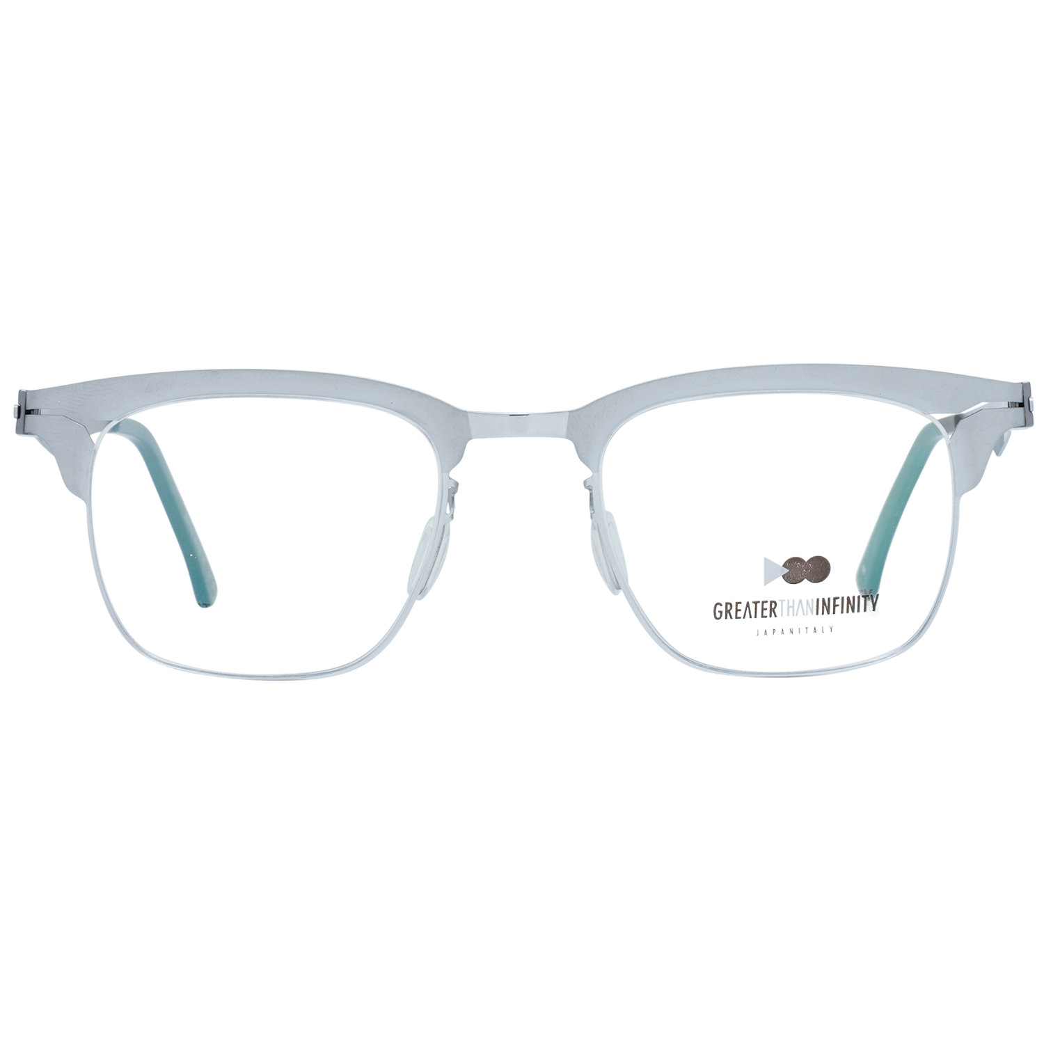 Greater Than Infinity glasses in Grey with Metal frame, model Greater Than Infinity Optical Frames GT001 46V02, from Burghley & Co – Luxury eyewear UK