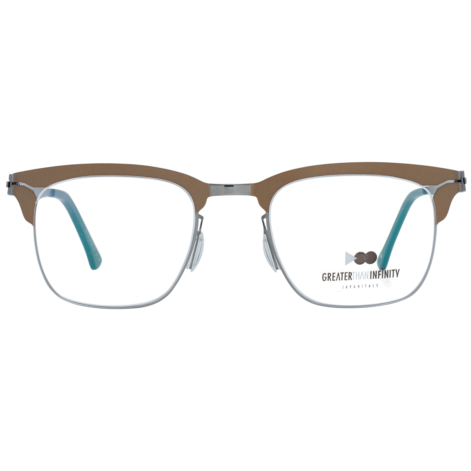 Greater Than Infinity glasses in Brown with Metal frame, model Greater Than Infinity Optical Frames GT001 46V06, from Burghley & Co – Luxury eyewear UK