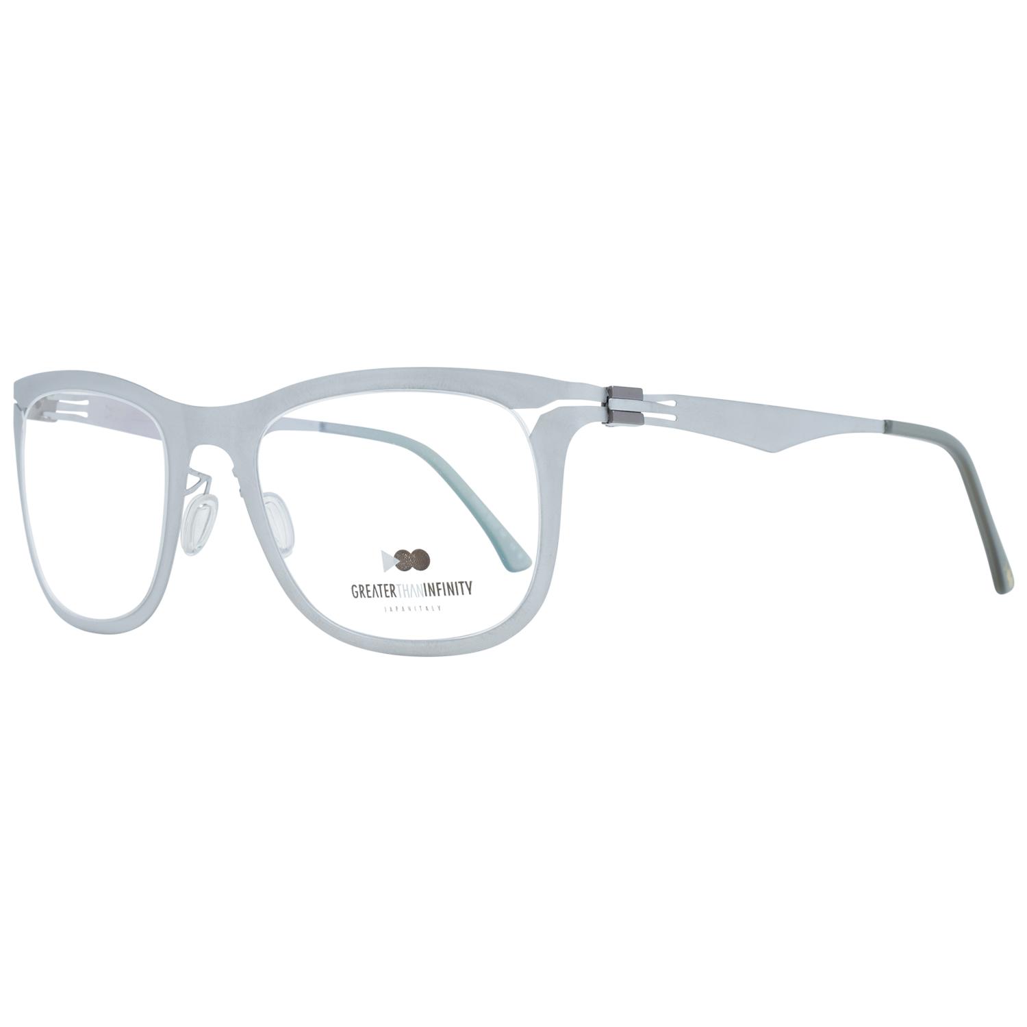 Greater Than Infinity Round glasses in Silver with Metal frame, model Greater Than Infinity Optical Frames GT002 50V05, from Burghley & Co – Luxury eyewear UK