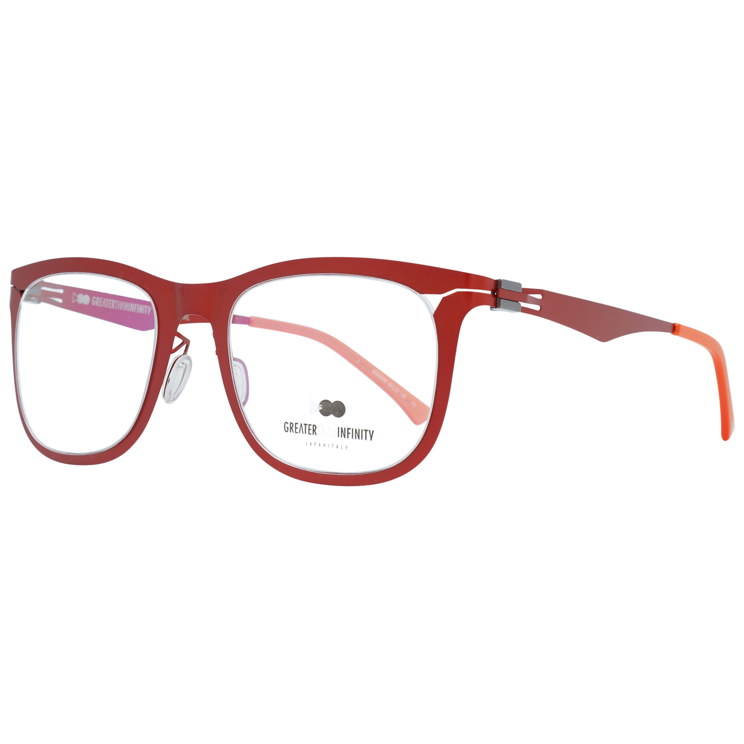 Greater Than Infinity Round glasses in Orange with Metal frame, model Greater Than Infinity Optical Frames GT002 50V08, from Burghley & Co – Luxury eyewear UK