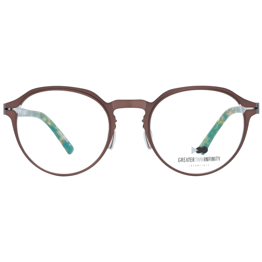 Greater Than Infinity Round glasses in Brown with Metal frame, model Greater Than Infinity Optical Frames GT049 49V04, from Burghley & Co – Luxury eyewear UK
