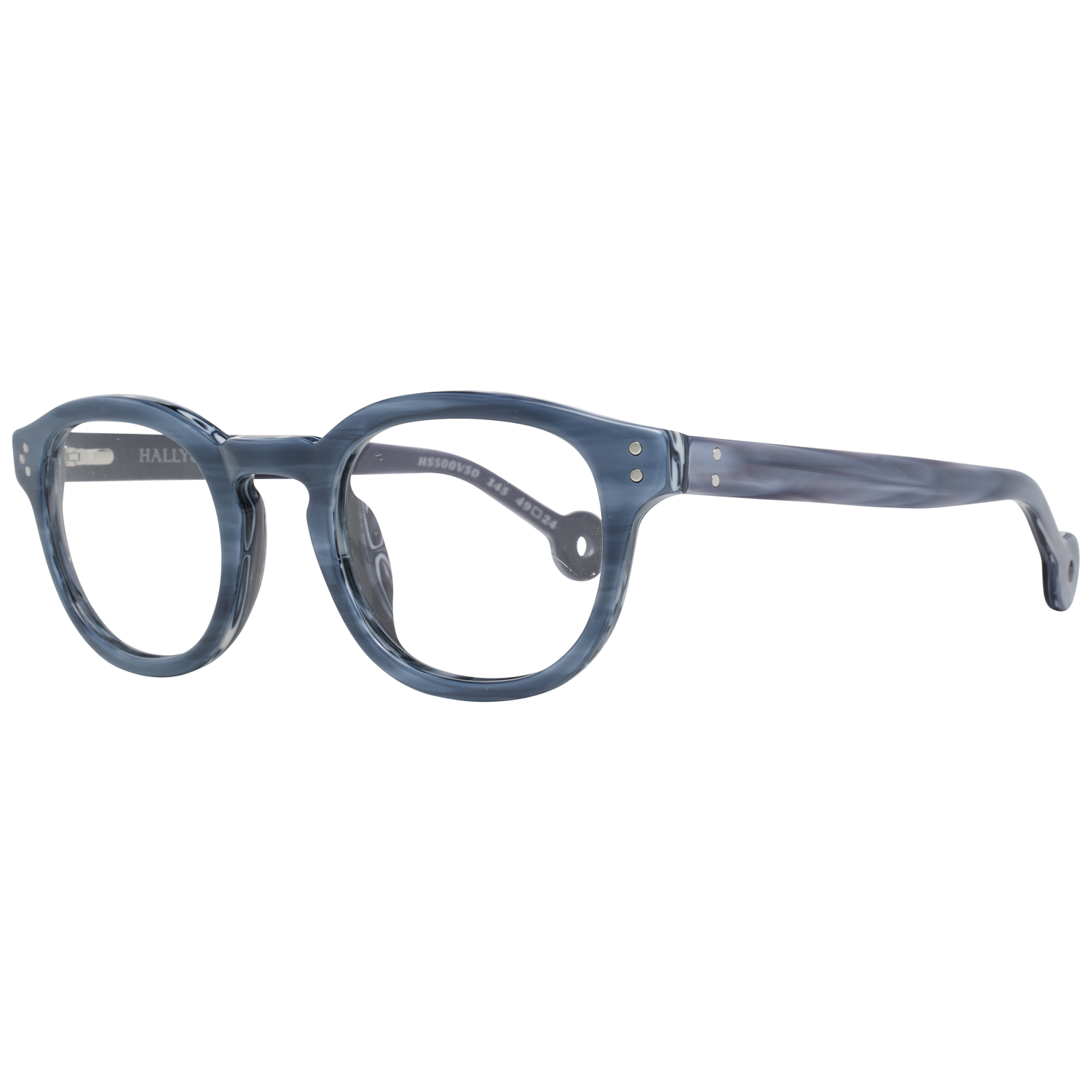 Hally & Son Round glasses in Blue with Plastic frame, model Hally & Son Optical Frame HS500V 50 49, from Burghley & Co – Luxury eyewear UK