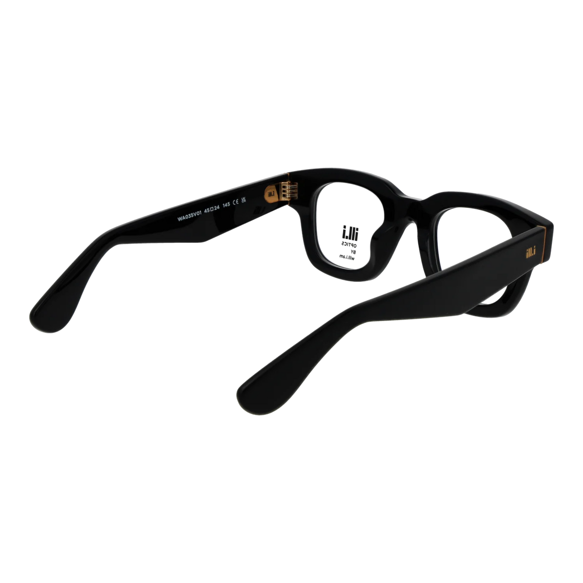 Ill.i by Will.i.am Rectangle glasses, Acetate frame, Ill.i by Will.i.am Optical Frames WA035V01 01 45 – Burghley & Co (Image 3)