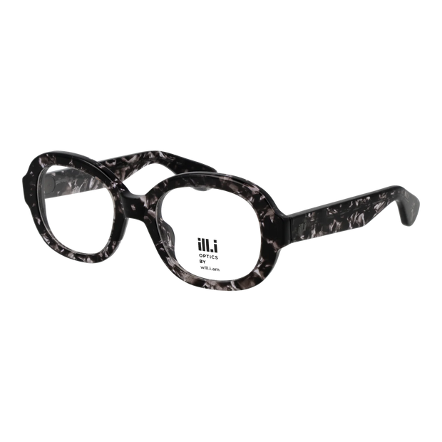 Ill.i by Will.i.am Oval glasses, Acetate frame, Ill.i by Will.i.am Optical Frames WA046V01 01 50 – Burghley & Co (Image 1)
