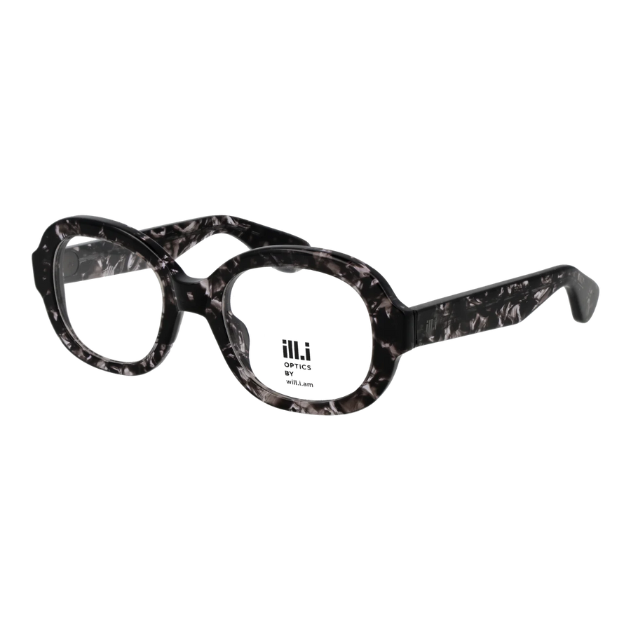 Ill.i by Will.i.am Oval glasses, Acetate frame, Ill.i by Will.i.am Optical Frames WA046V01 01 50 – Burghley & Co (Image 1)