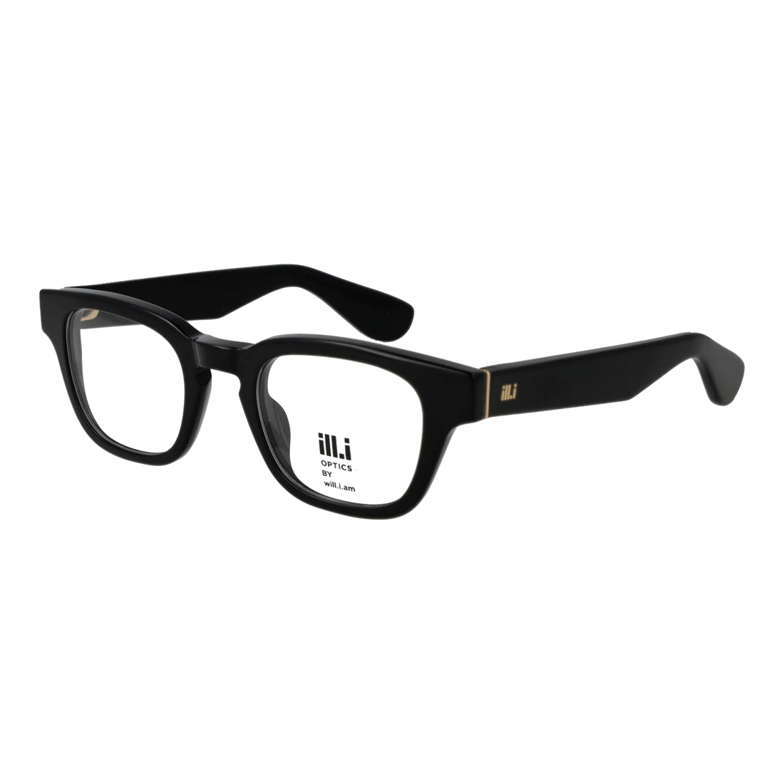 Ill.i by Will.i.am Rectangle glasses, Acetate frame, Ill.i by Will.i.am Optical Frames WA048V01 01 48 – Burghley & Co (Image 1)