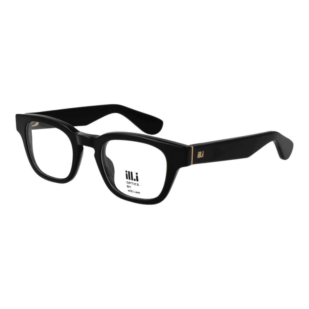 Ill.i by Will.i.am Rectangle glasses, Acetate frame, Ill.i by Will.i.am Optical Frames WA048V01 01 48 – Burghley & Co (Image 1)