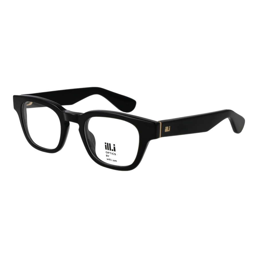 Ill.i by Will.i.am Rectangle glasses, Acetate frame, Ill.i by Will.i.am Optical Frames WA048V01 01 48 – Burghley & Co (Image 1)