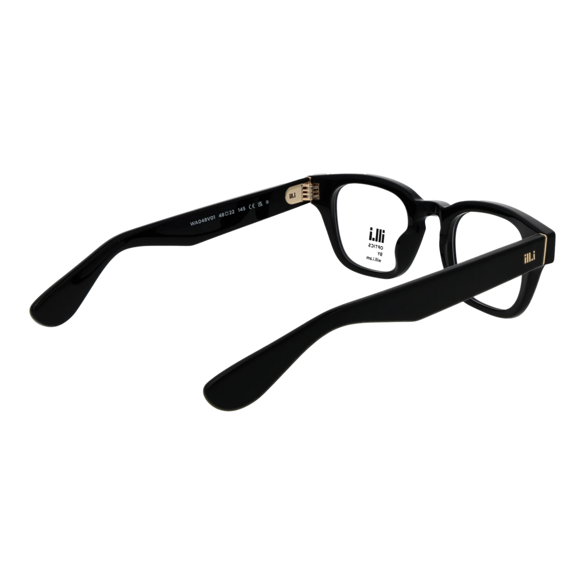 Ill.i by Will.i.am Rectangle glasses, Acetate frame, Ill.i by Will.i.am Optical Frames WA048V01 01 48 – Burghley & Co (Image 3)