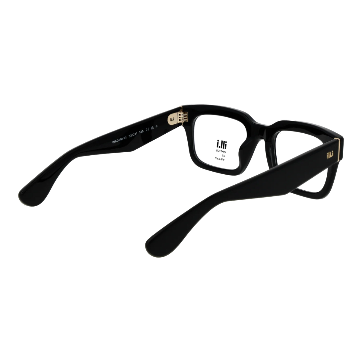 Ill.i by Will.i.am Rectangle glasses, Acetate frame, Ill.i by Will.i.am Optical Frames WA058V01 01 53 – Burghley & Co (Image 3)
